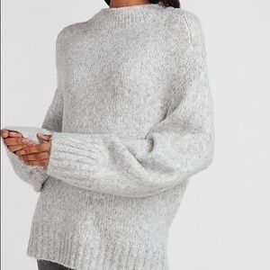 Express Cozy Grey Mock Neck Sweater
